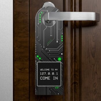 Affichette de porte Hacker Nerd Bienvenue sur mon 127.0.0.1 et cul MTFBWY 2