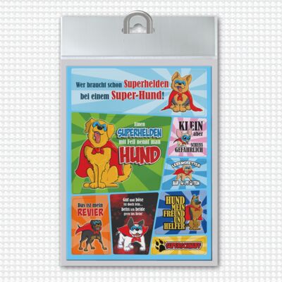 Set di 8 magneti frigo Super Dog