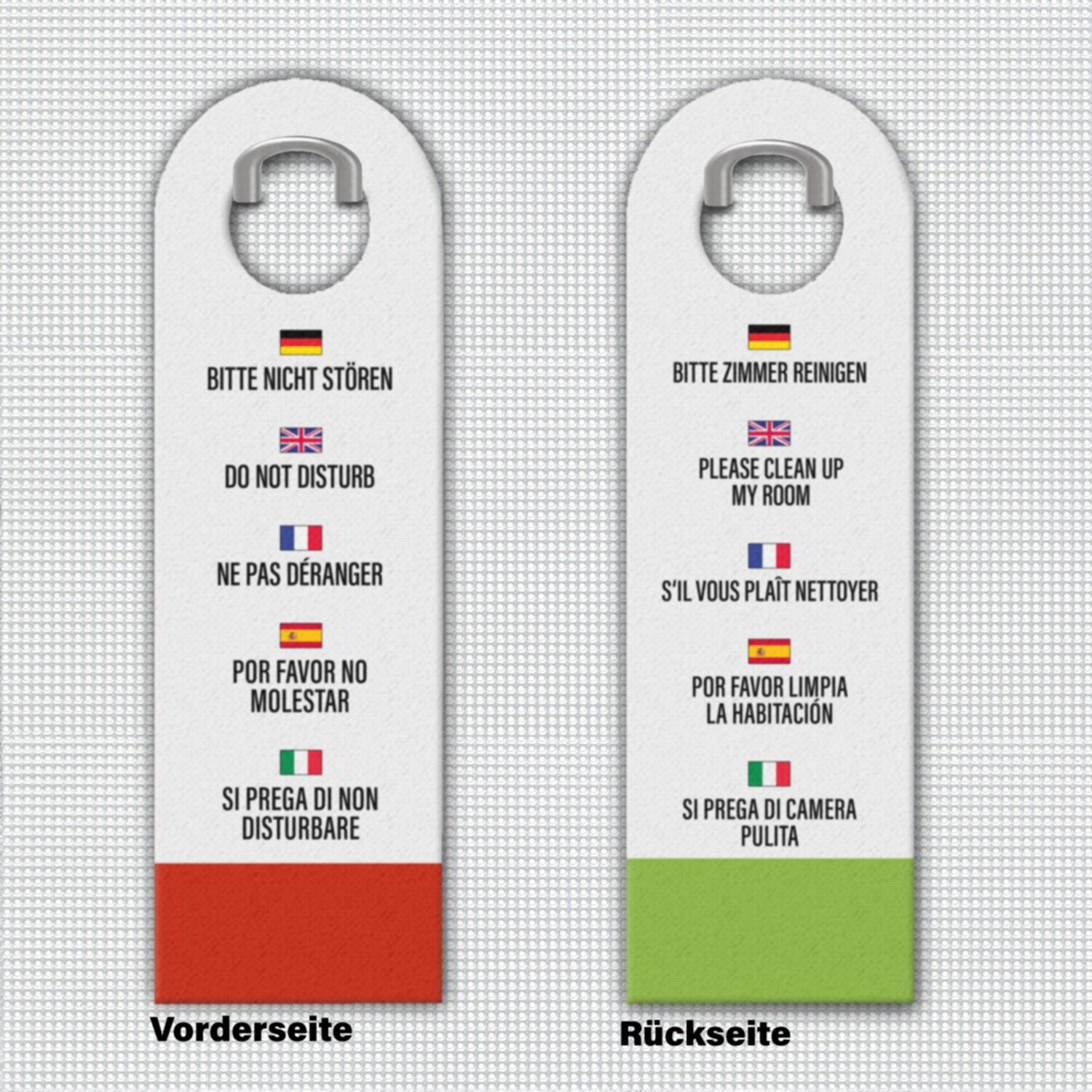 Bitte nicht stören - Bitte Zimmer reinigen Hotel Türhänger in verschiedenen Sprachen