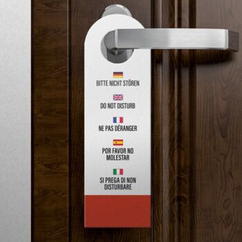Ne pas déranger - Veuillez nettoyer la chambre Affichettes de porte d'hôtel dans différentes langues 2