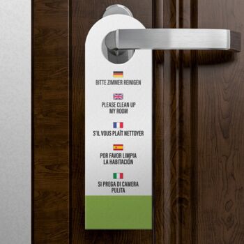 Ne pas déranger - Veuillez nettoyer la chambre Affichettes de porte d'hôtel dans différentes langues 3