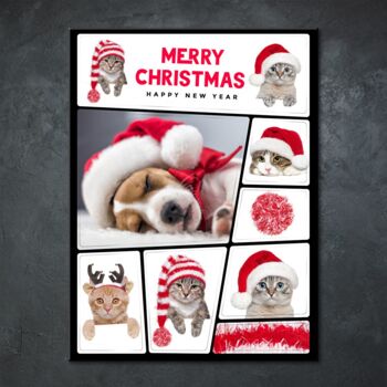 Merry Christmas Dogs and Cats Magnets Lot de 8 2