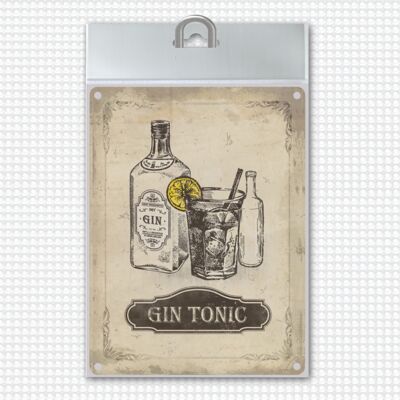 Il segno di latta del gin tonic