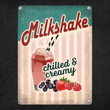 Plaque en métal avec American Diner Classics - motif Milkshake 4