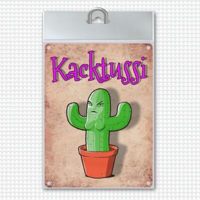 Targa in metallo con motivo cactus - Kaktussi Kaktussi con seni