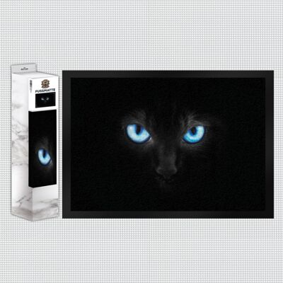 Paillasson chat aux yeux bleus