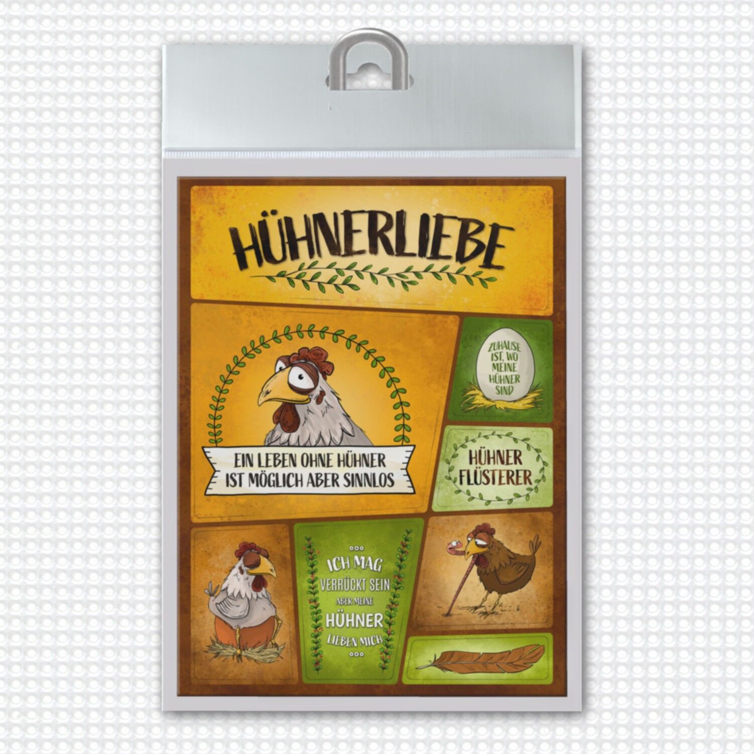 Set di 8 calamite da frigo con pollo