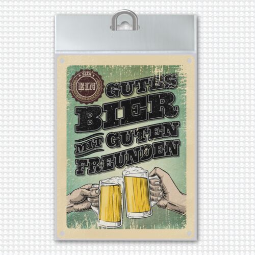 Ein gutes Bier mit guten Freunden Metallschild