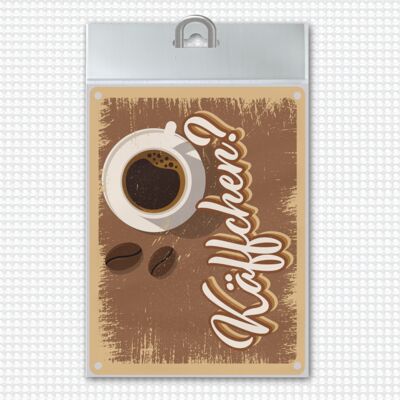 ¿café? Cartel de metal con aspecto retro y motivo de café.