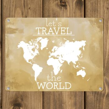Let's travel the world carte du monde en métal 3