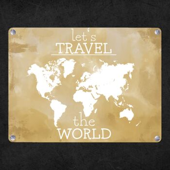 Let's travel the world carte du monde en métal 4