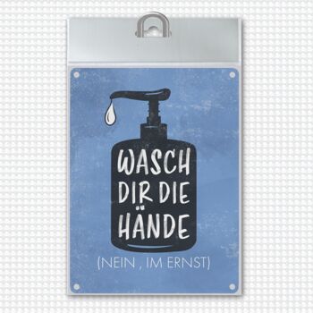 Lavez-vous les mains Panneau métallique avec avis d'hygiène 1