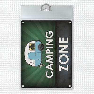 Camping zone caravan metal sign