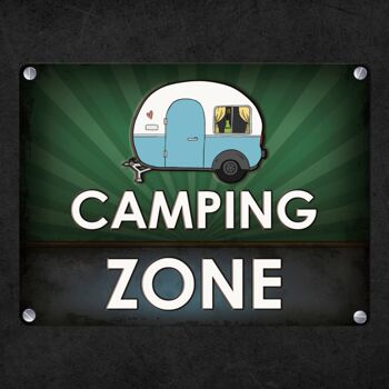 Panneau en métal camping zone caravane 4