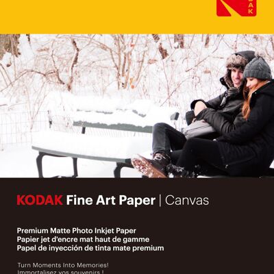 Kodak - 50 Sheets of Photo Paper 230gsm, A6, Canvas Effect Inkjet - 9891091