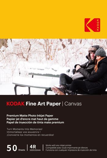 Kodak - 50 Feuilles De Papier Photo 230g/m², A6, Jet D'encre Effet Toile - 9891091 1