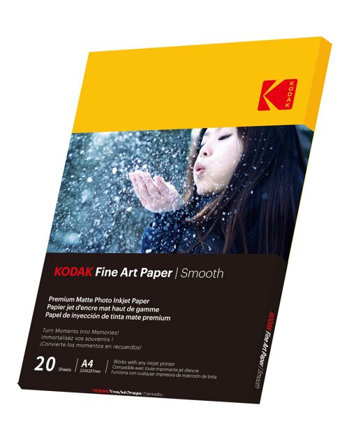 Kodak - 20 Feuilles De Papier Photo 230g/m², A4, Jet D'encre Effet Lisse - 9891092