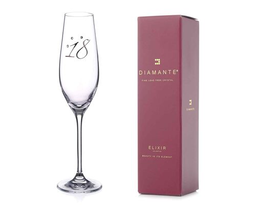18th Birthday Champagne Glass – Adorned With Crystals By Swarovski®