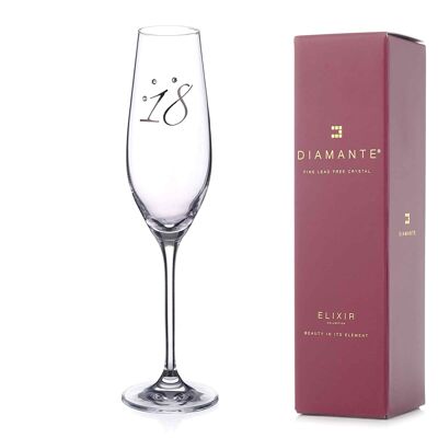 18th Birthday Champagne Glass – Adorned With Crystals By Swarovski®
