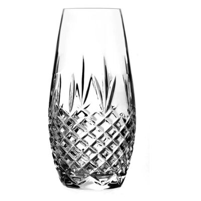 Buckingham Cut Lead Crystal Barrel Vase – 20.5 Cm Tall