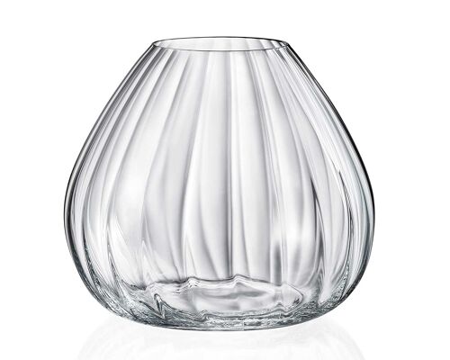 Crystal Bowl Vase - "waterfall" - Lead Free Crystal Glass Bowl - 18 Cm