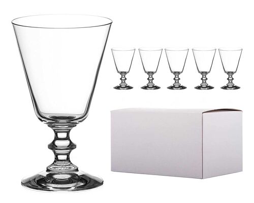 Crystal Red Wine Glasses 'elizabeth', Vintage Style, Lead Free Crystal. Set Of 6