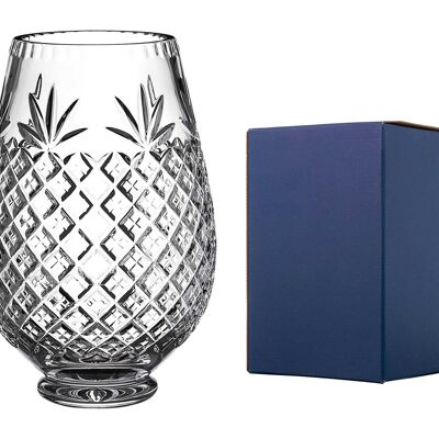 Crystal Tulip Vase - Made From 24% Lead Crystal With Blank Engraving Panel - Vase Prepared For Personalisation (20 Cm)