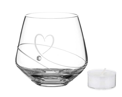 Diamante ''romance'' Tealight Holder Embellished With Swarovski Crystals (premium Clear Cup Tealight Included)