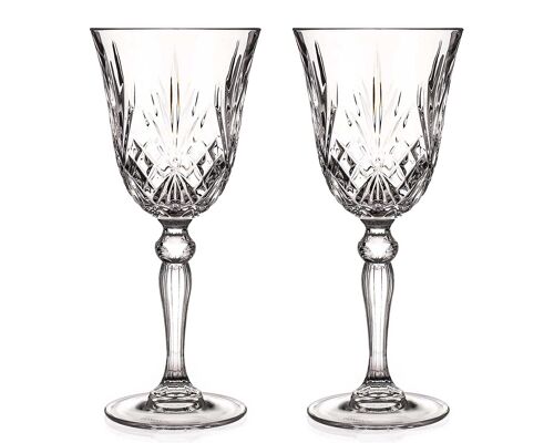 Diamante Chatsworth Wine Glasses - Made From Premium Lead Free Crystal - Set Of 2 - Perfect Gift