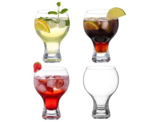 Diamante Crystal Craft Gin & Tonic, Pimms Or Cocktail Glass - ‘auris’ Collection Undecorated Crystal – Set Of 4