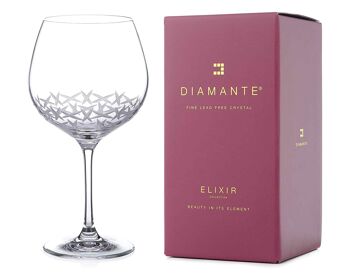 Diamante Gin Copa - Verre en cristal givré design coupé à la main dans un emballage cadeau - Cadeau parfait