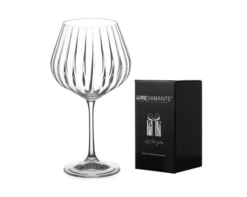 Diamante Gin Glass Copa 'mirage' Single - Crystal Gin Balloon Glass With Optic Effect - Perfect Gift
