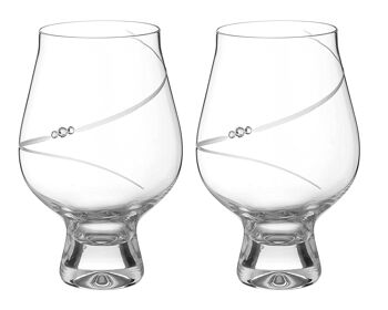 Gobelets à Gin Diamante - Verre à Gin et Tonic Cristal 'silhouette' - Lot de 2