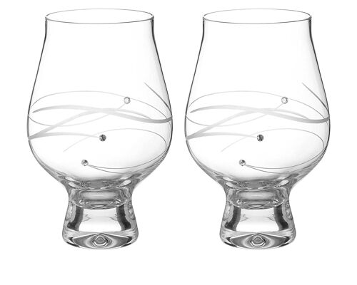 Diamante Gin Goblets - 'spiral' Crystal Gin And Tonic Glass - Set Of 2