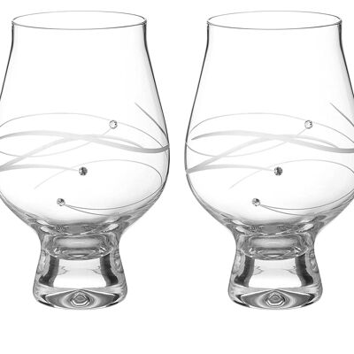 Diamante Gin Goblets - 'spiral' Crystal Gin And Tonic Glass - Set Of 2