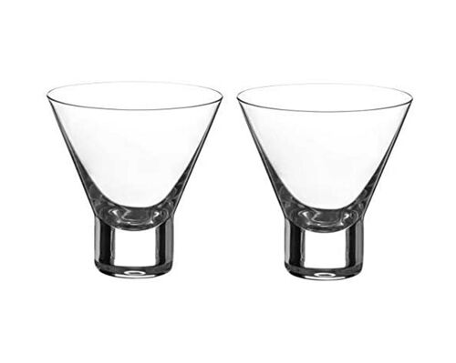 Diamante Martini Cocktail Glasses - Stemless Crystal Tumblers For Martini Or Mojito - ‘auris’ Collection – Set Of 2