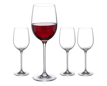 Verres à Vin Rouge Diamante - Collection 'moda' Cristal Non Décoré - Lot De 4