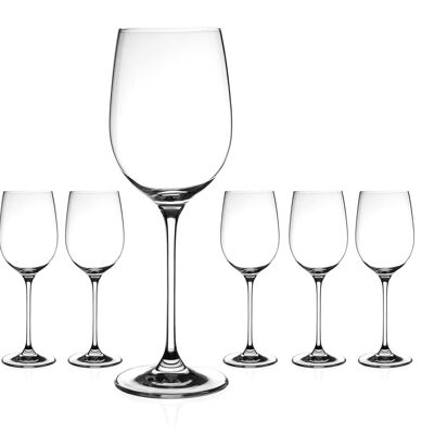 Diamante Red Wine Glasses - ‘moda’ Collection Undecorated Crystal - Set Of 6