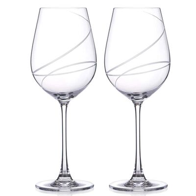 DIAMANTE Stemless Red Wine Glasses Pair moda Undecorated Crystal