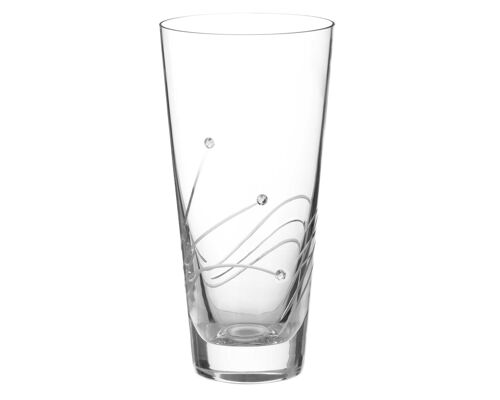 Diamante Swarovski Conical Hand Cut Crystal Vase ‘glasgow’ Crystal Tapered Vase With Swarovski Crystals 20cm – Crystal Glass