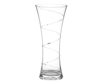 Diamante Swarovski Vase 'swirl' - Vase en cristal taillé à la main avec cristaux Swarovski - Grand vase de 35 cm