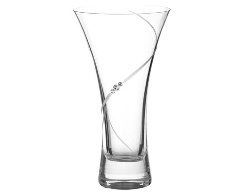 Diamante Trumpet Vase 'silhouette' - Small Hand Cut Crystal Vase With Swarovski Crystals - 18cm