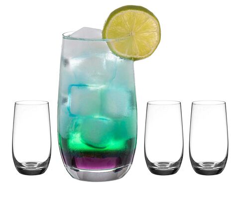 Diamante Water Glasses Crystal Long Drink Hi Balls – ‘moda’ Collection Undecorated Crystal - Set Of 4