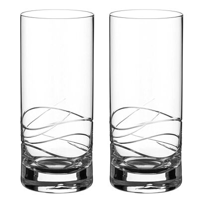 Diamante Water Or Cocktail Glasses Crystal Long Drink Hi Balls – 'adriana’ Collection – Gift Box Of 2