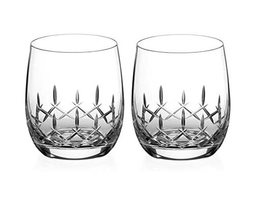 Diamante Whisky Glasses Crystal Short Drink Tumblers Pair With ‘classic’ Collection Hand Cut Design - Set Of 2