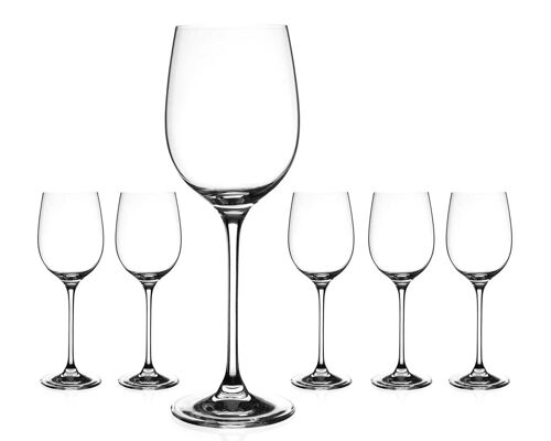 Diamante White Wine Glasses - ‘moda' Collection Undecorated Crystal - Set Of 6