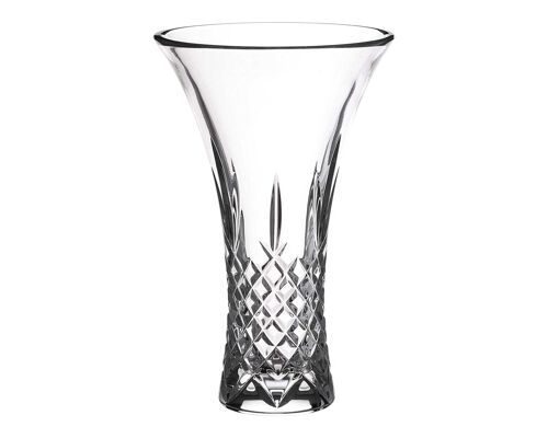 Flared Vase - 24% Lead Crystal Vase With Blank Engraving Panel - Vase Prepared For Personalisation (personalisation Not Included)