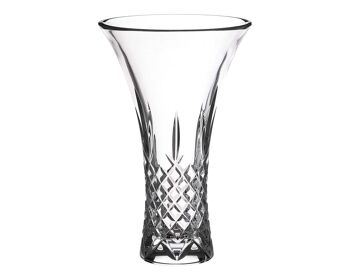 Vase évasé - Vase en cristal de plomb 24 % avec panneau de gravure vierge - Vase préparé pour la personnalisation (personnalisation non incluse)