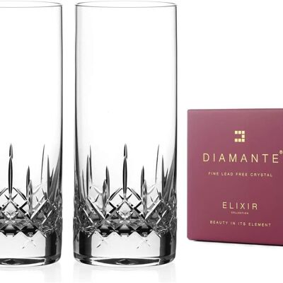 Hampton Crystal Hi Ball Glasses - Set Of 2