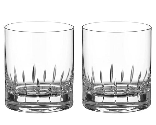 Linea Collection Hand Cut Crystal Whisky Tumblers - Set Of 2